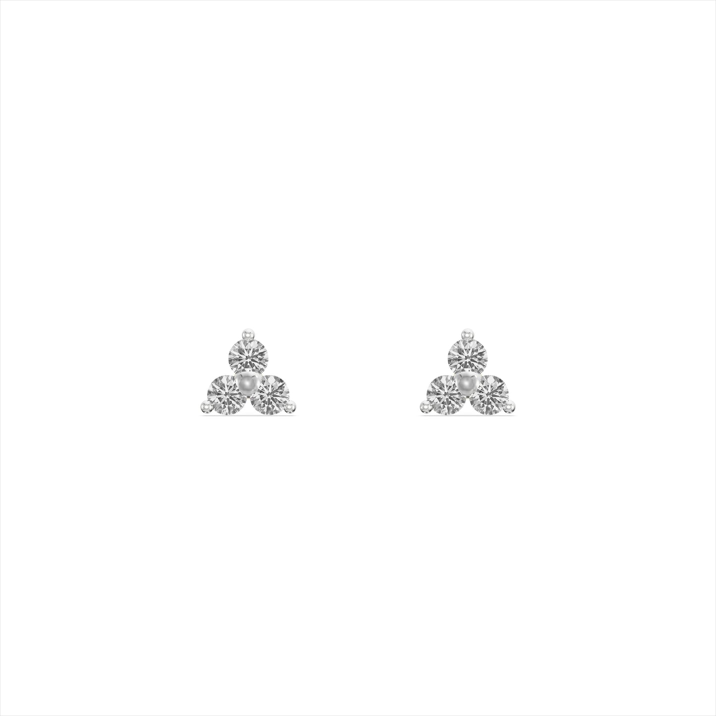 Triple Dot Petite 9KT Gold Laboratory Grown Diamond Studs for Multiple Piercings