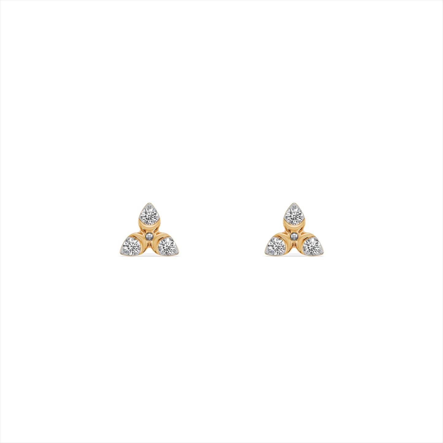 Starcore 9KT Gold Laboratory Grown Diamond Studs for Multiple Piercings