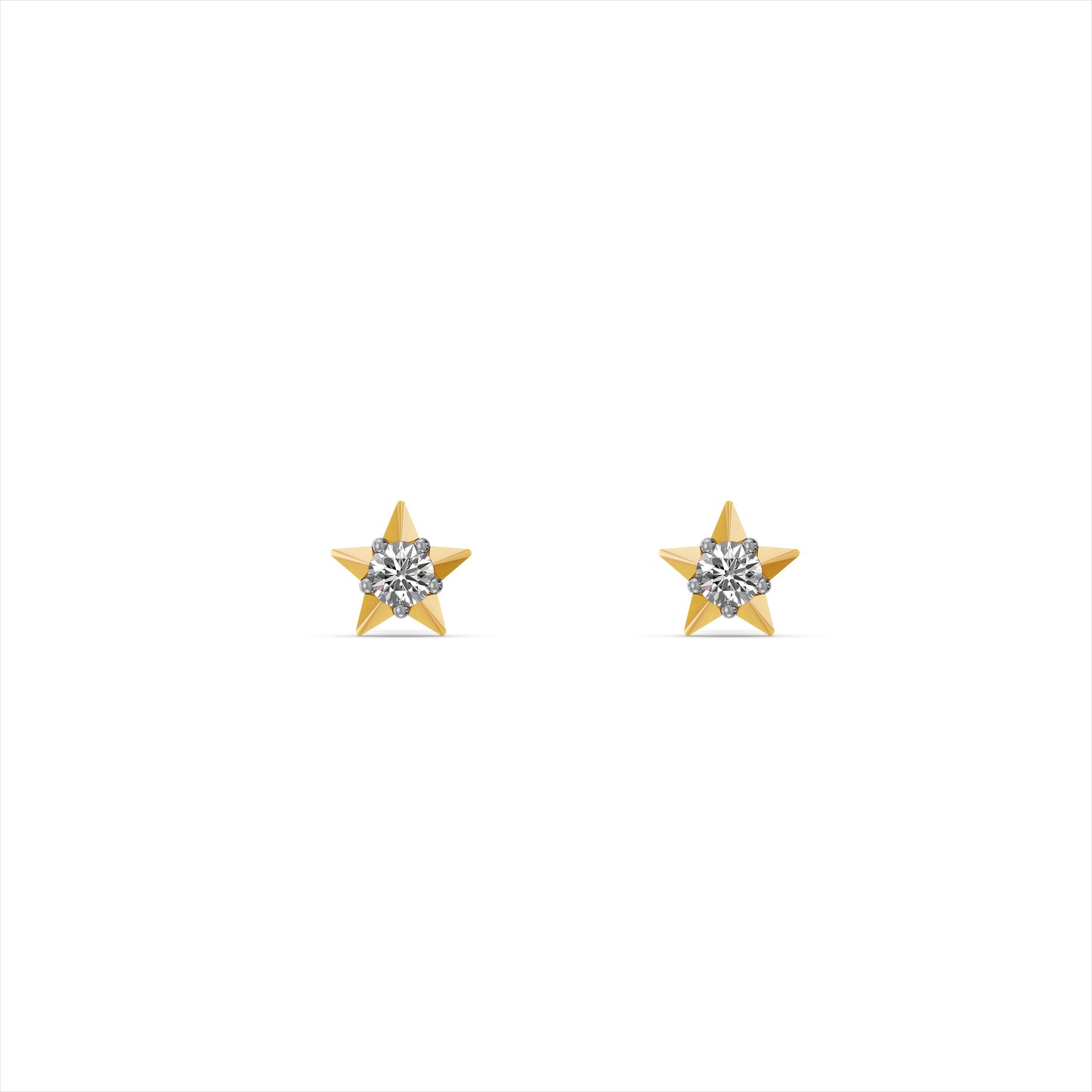 Twilight Burst 9KT Gold Laboratory Grown Diamond Studs for Multiple Piercings