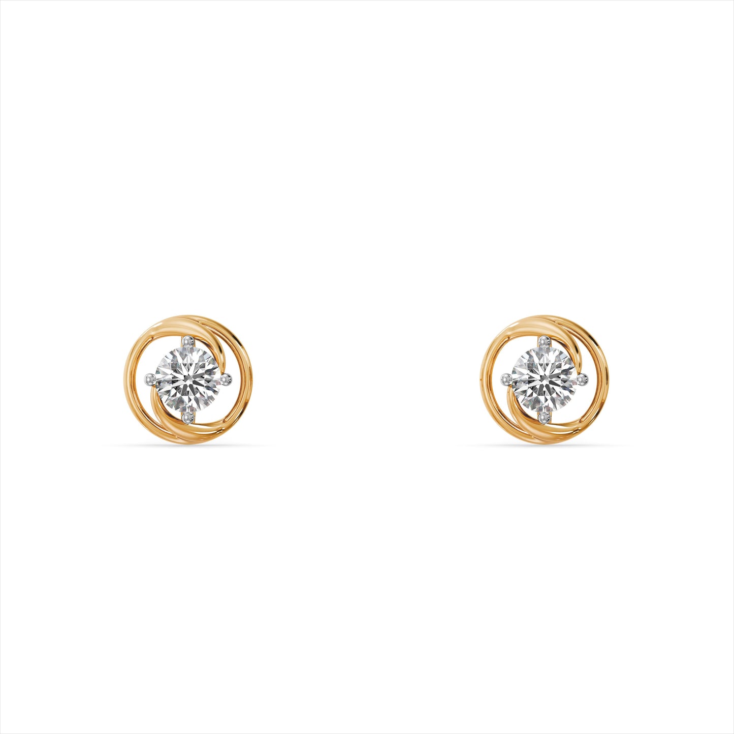 Radiant Bloom Cluster 9KT Gold Laboratory Grown Diamond Stud Earring