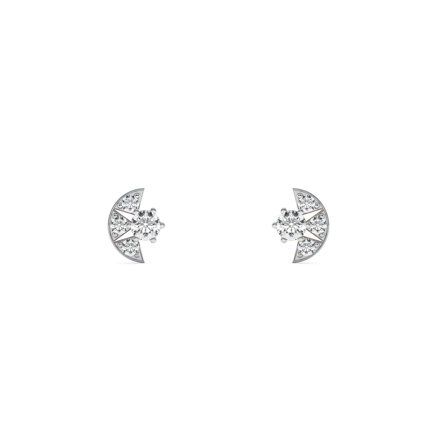 Graceful Crescent Hoop 9KT Gold Laboratory Grown Diamond Earring