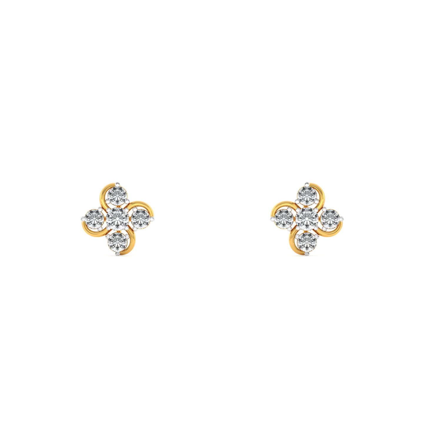 Bohemian 9KT Gold Laboratory Grown Diamond Stud Earring
