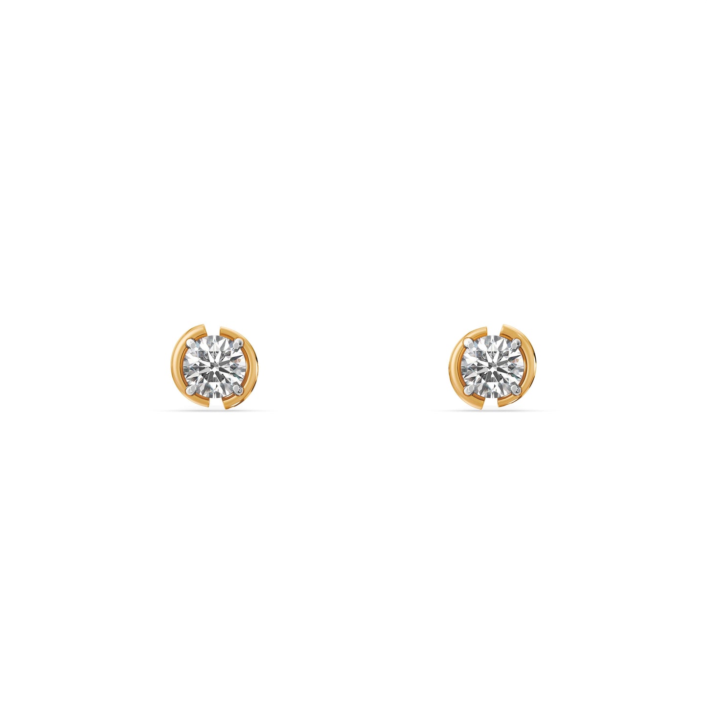 Minimal Luxe 9KT Gold Laboratory Grown Diamond Stud Earrings