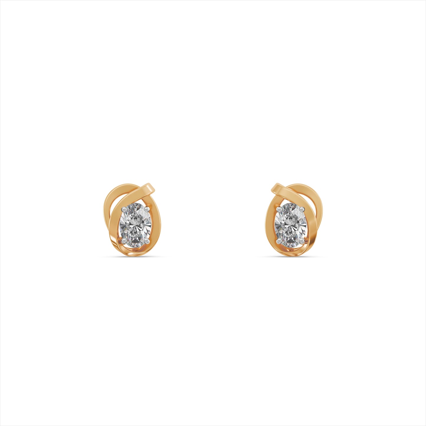 Chic Orbit 9KT Gold Laboratory Grown Diamond Stud Earrings