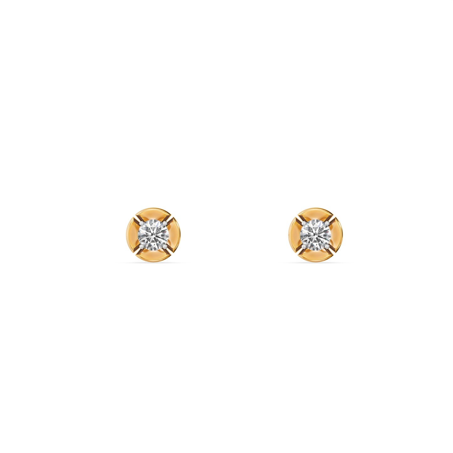 Gilded Solitaire 9KT Gold Laboratory Grown Diamond Stud Earrings