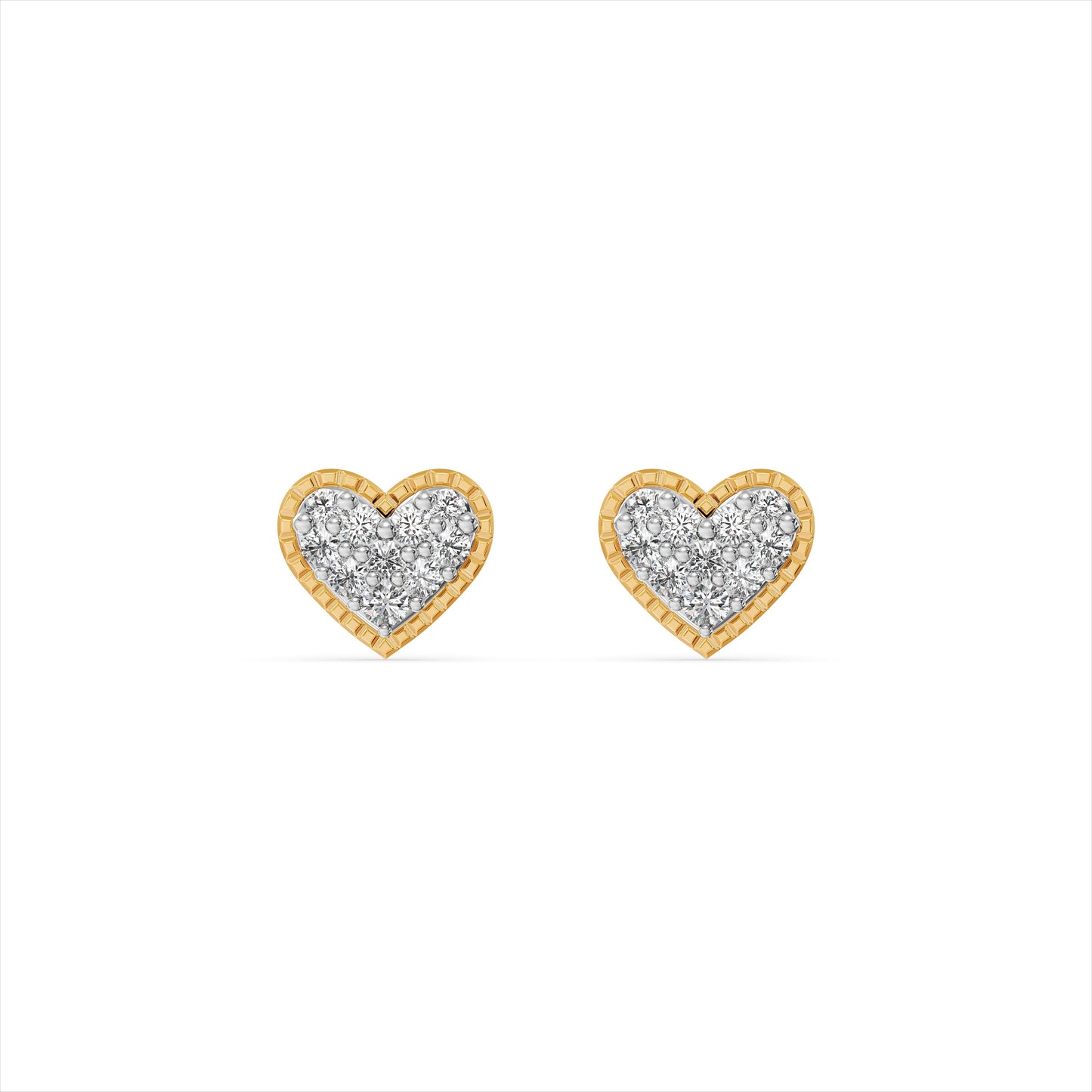 Heart Cluster 9KT Laboratory Grown Diamond Stud Earring