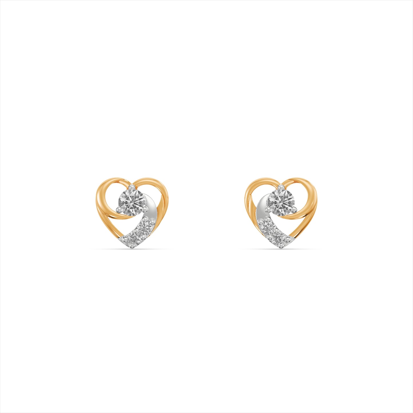 Aurelia Heart 9KT Gold Laboratory Grown Diamond Earrings