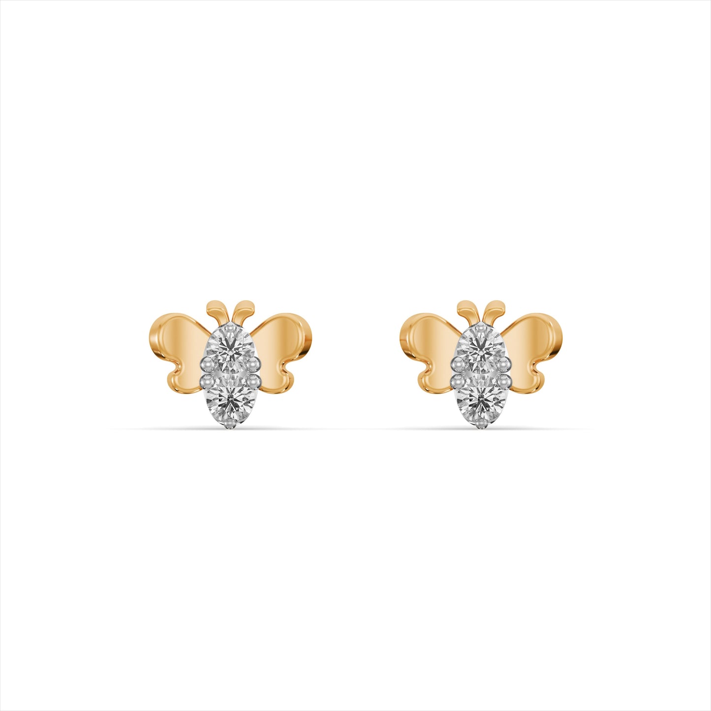 Flutterbug Sparkle 9KT Gold Laboratory Grown Diamond Studs