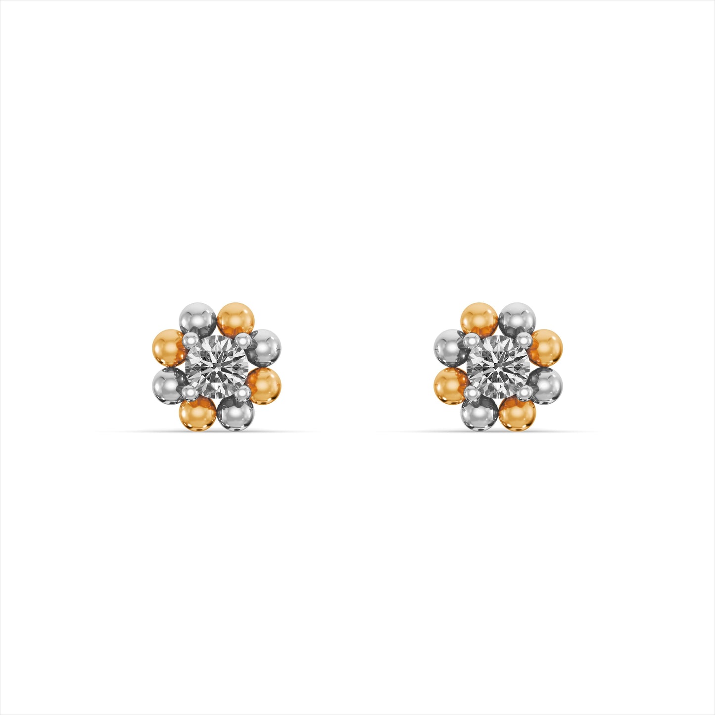 Elegant Dual Tone 9KT Gold Laboratory Grown Diamond Studs