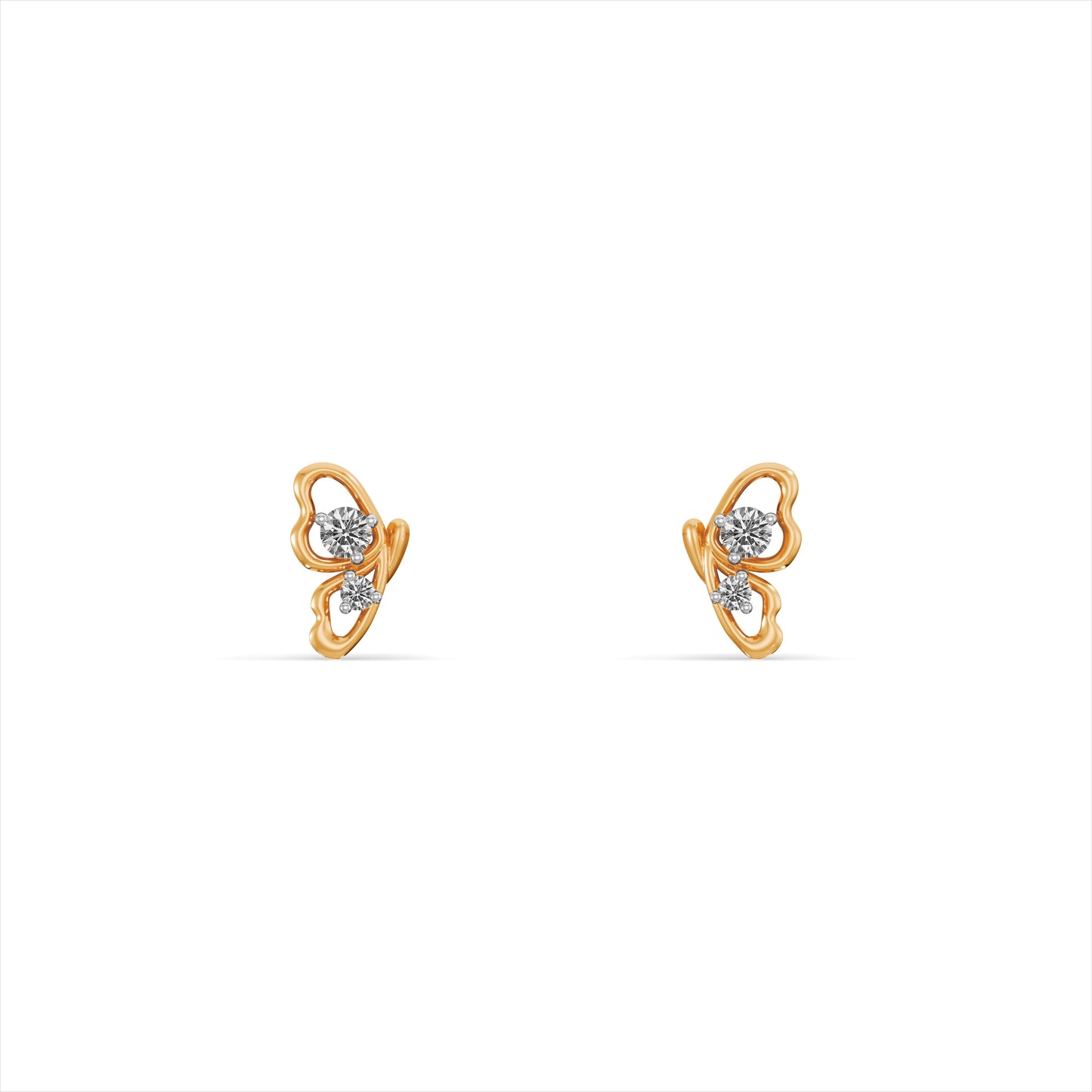 Luxe Butterfly 9KT Gold Laboratory Grown Diamond Studs