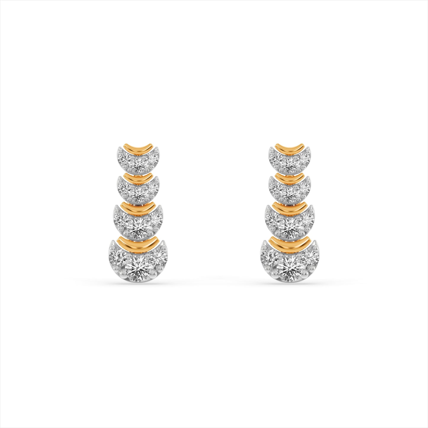 Velatrix Linked 9KT Gold Laboratory Grown Diamond Drop Earrings