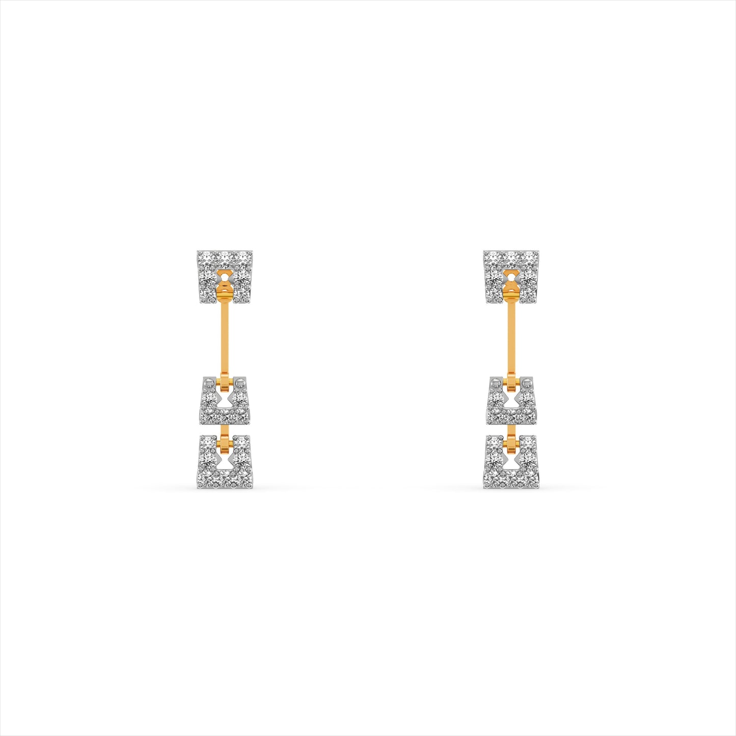 Interlock 9KT Gold Laboratory Grown Diamond Drop Earrings