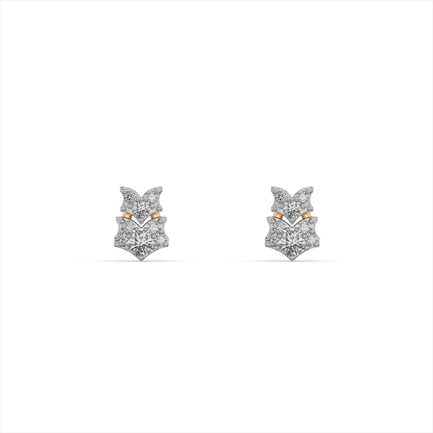 Vintage 9KT Gold Laboratory Grown Diamond Stud Earrings