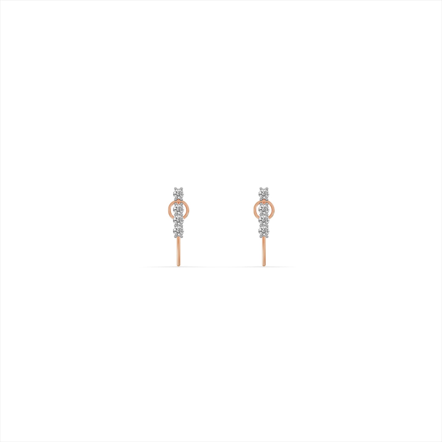 Striking Bar 9KT Gold Laboratory Grown Diamond Earrings