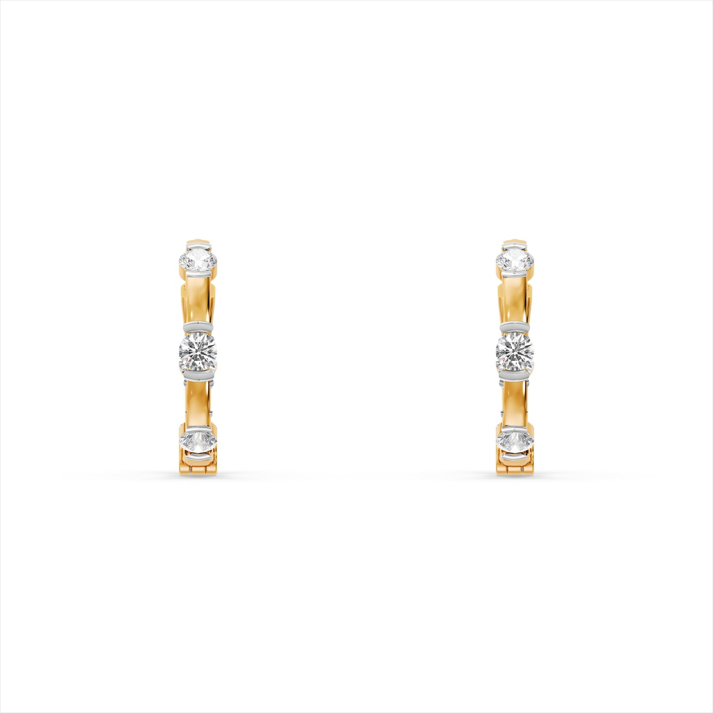Luxe Arc 9KT Gold Laboratory Grown Diamond Hoop Earrings