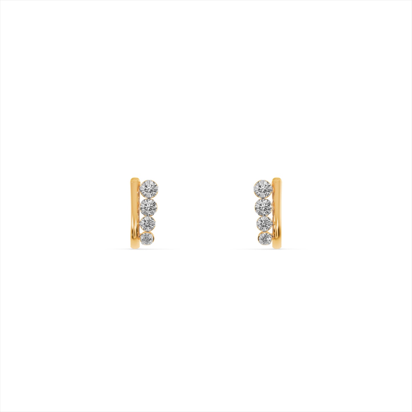 Sparkle Row 9KT Gold Laboratory Grown Diamond Earrings
