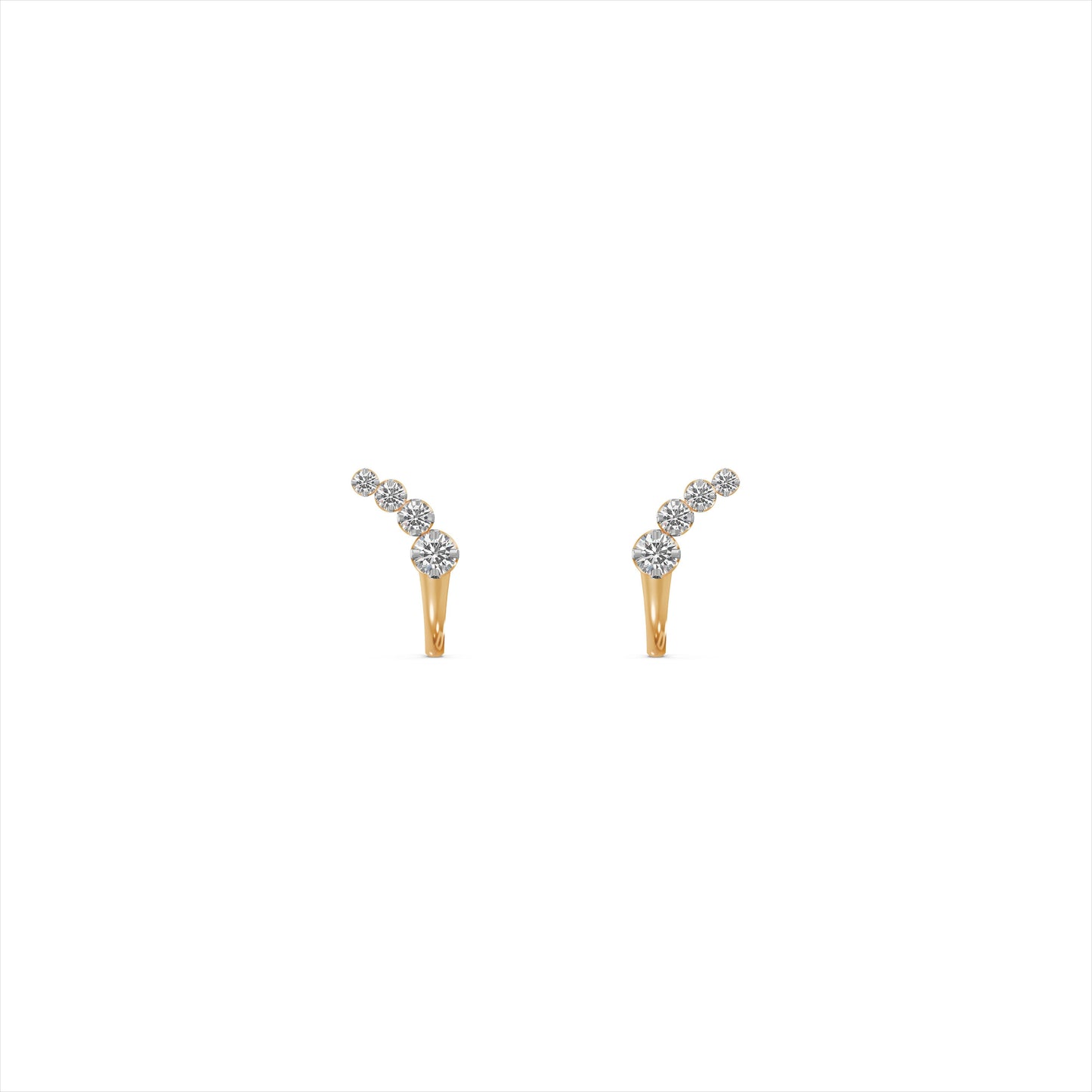 Elegant 9KT Gold Laboratory Grown Diamond Climber Earrings