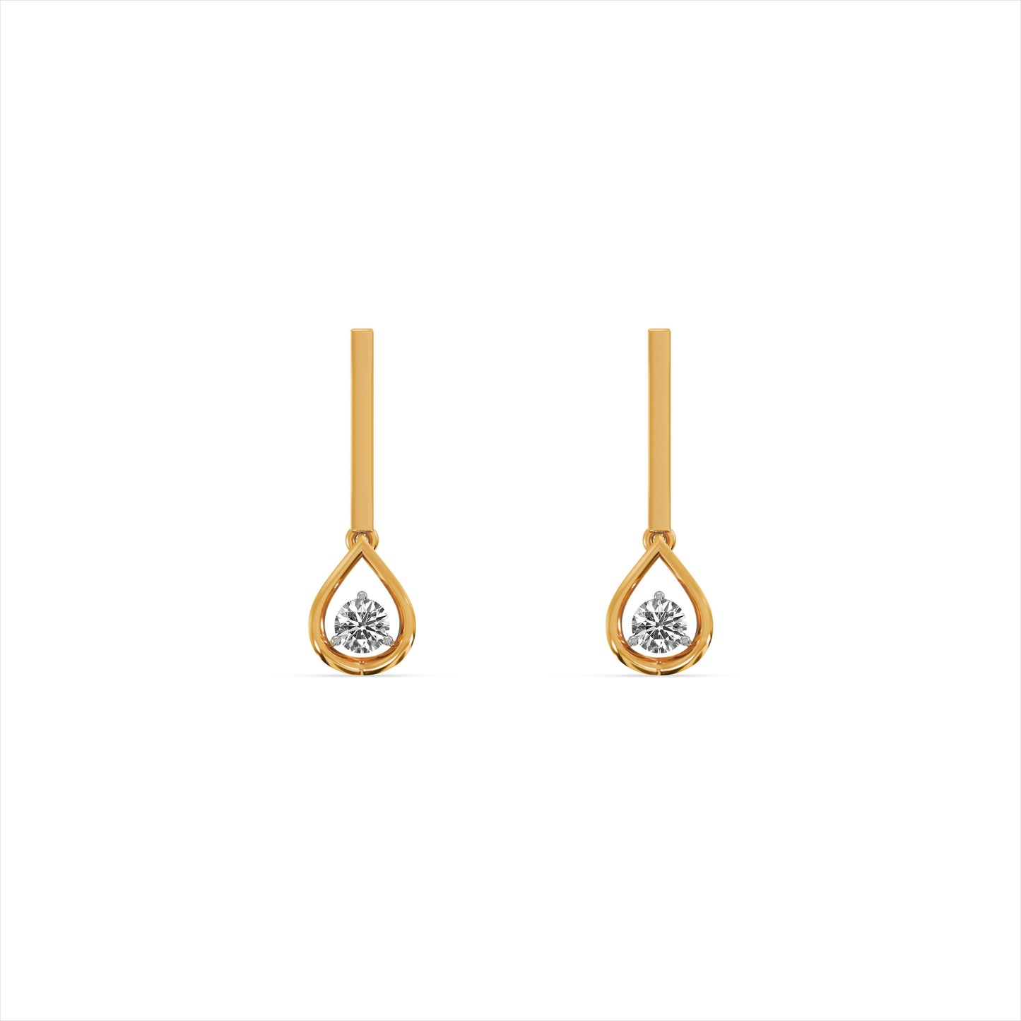 Teardrop 9KT Gold Laboratory Grown Diamond Earrings
