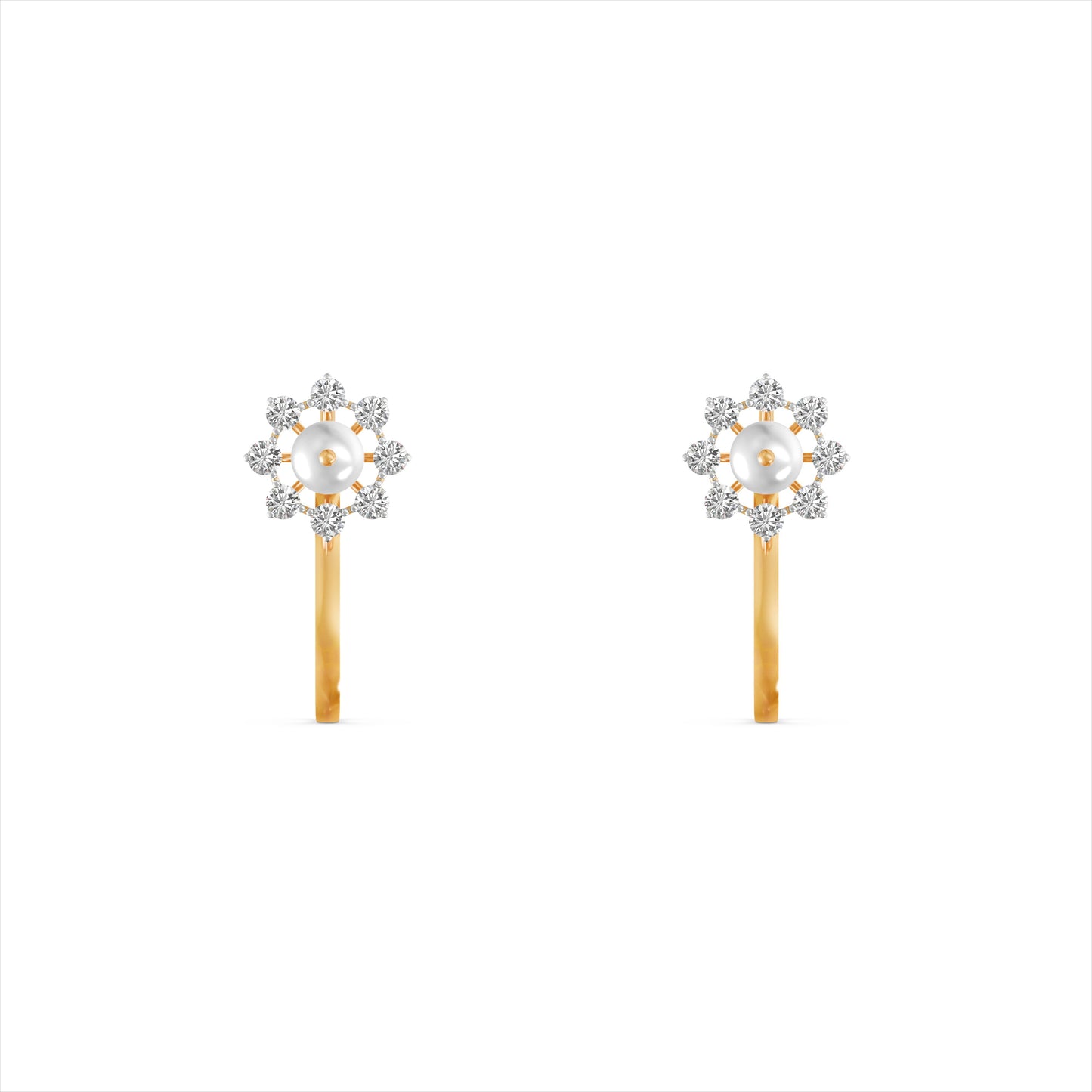 Snowflake 9KT Gold Laboratory Grown Diamond Earrings