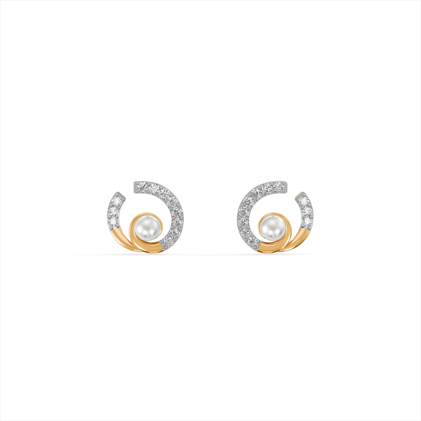 Radiant Pearl 9KT Gold Laboratory Grown Diamond Earrings