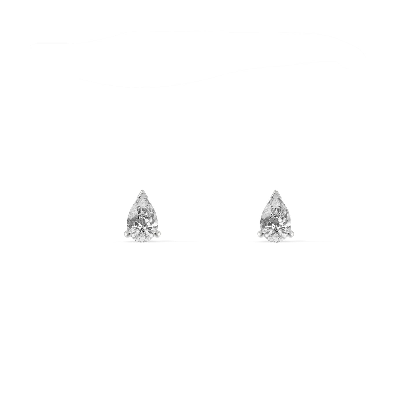 Pear Solitaire 9KT Gold Laboratory Grown Diamond Stud Earrings