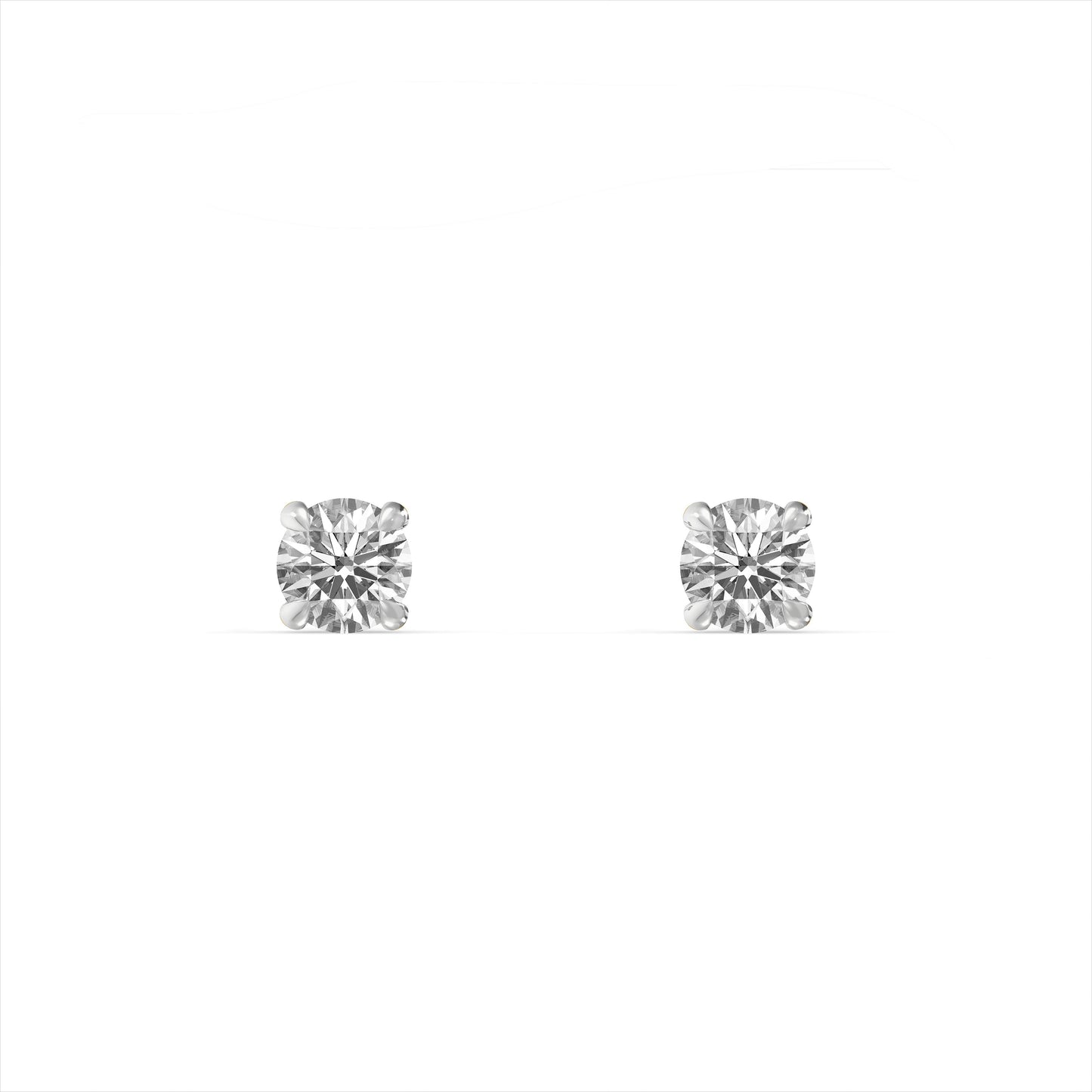 Round Solitaire 9KT Gold Laboratory Grown Diamond Stud Earrings