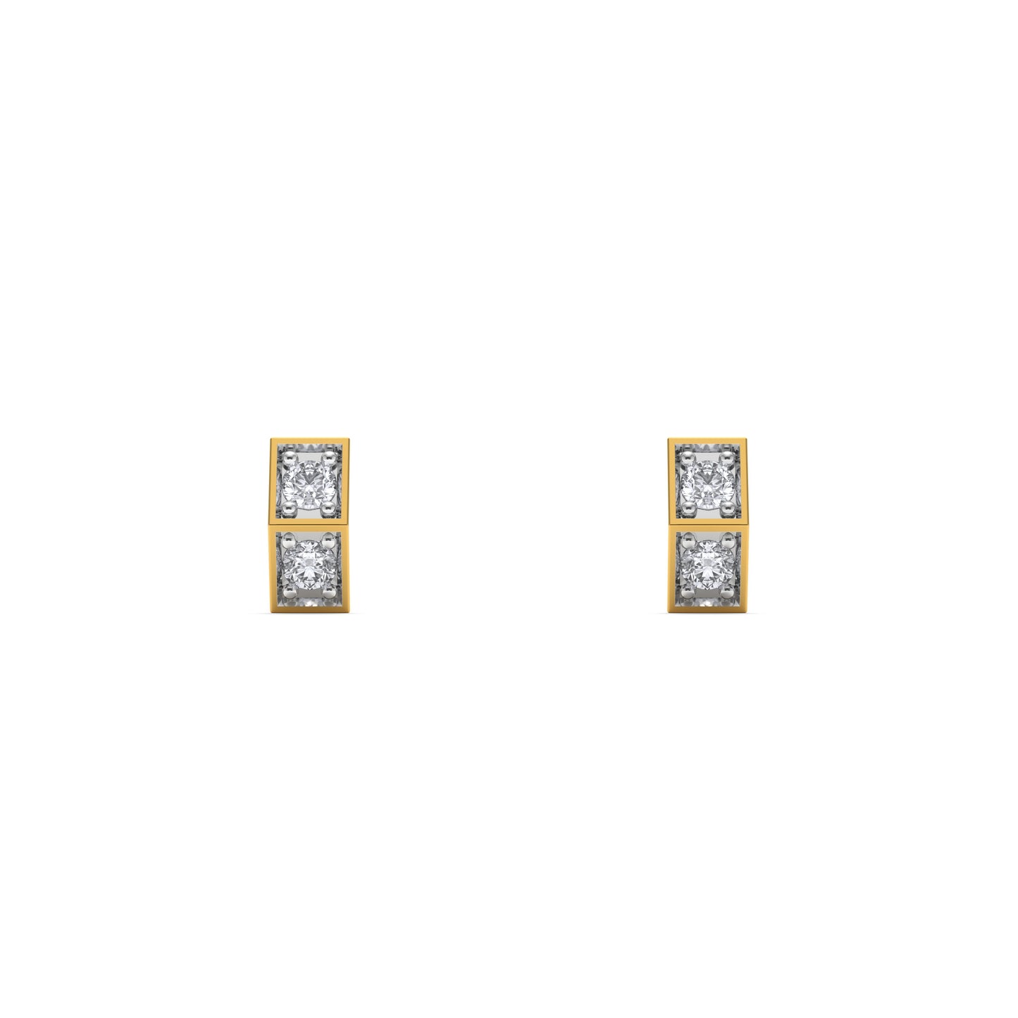 Chic Linear Sparkle 9KT Gold Laboratory Grown Diamond Earring
