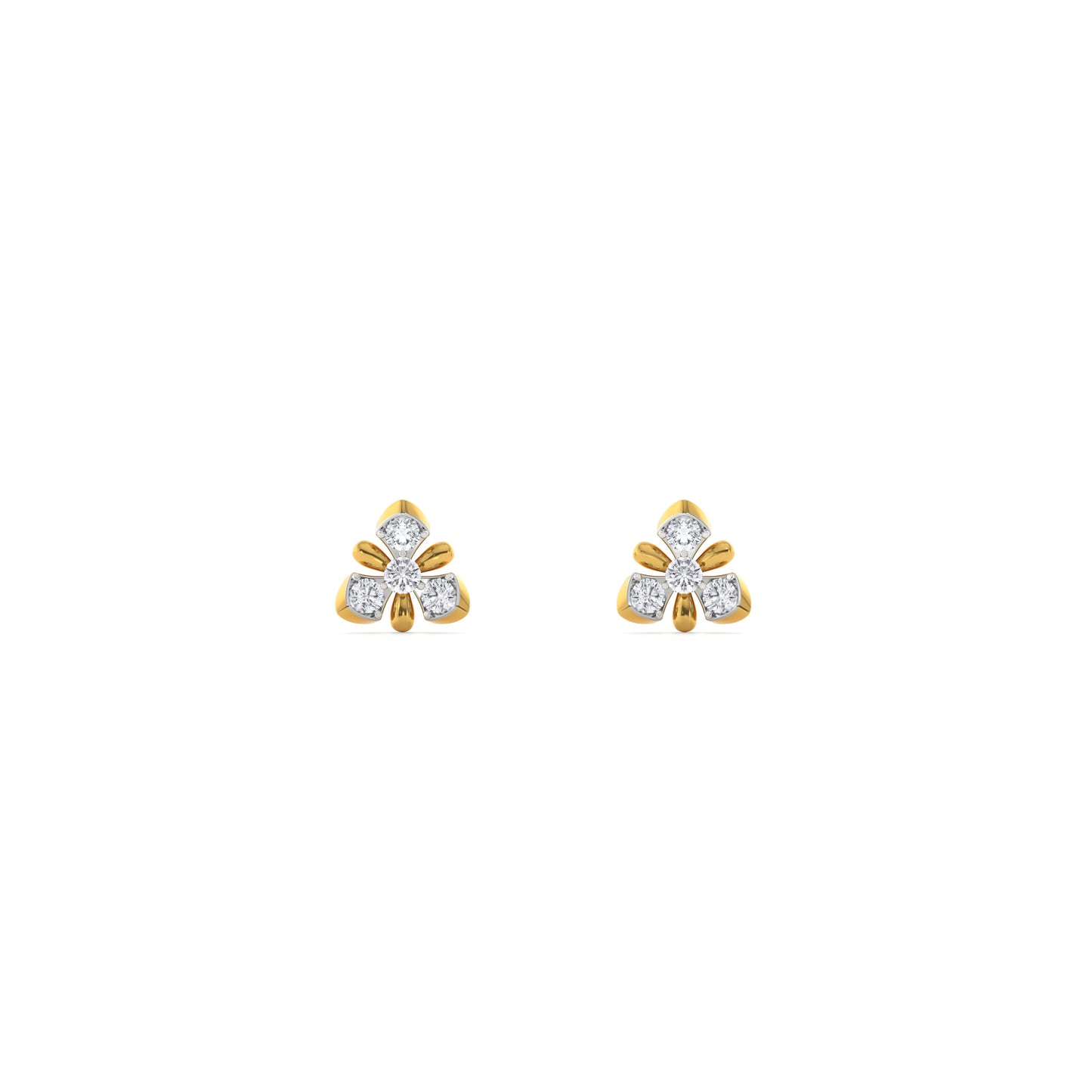 Trinity Bloom 9KT Gold Laboratory Grown Diamond Stud Earring