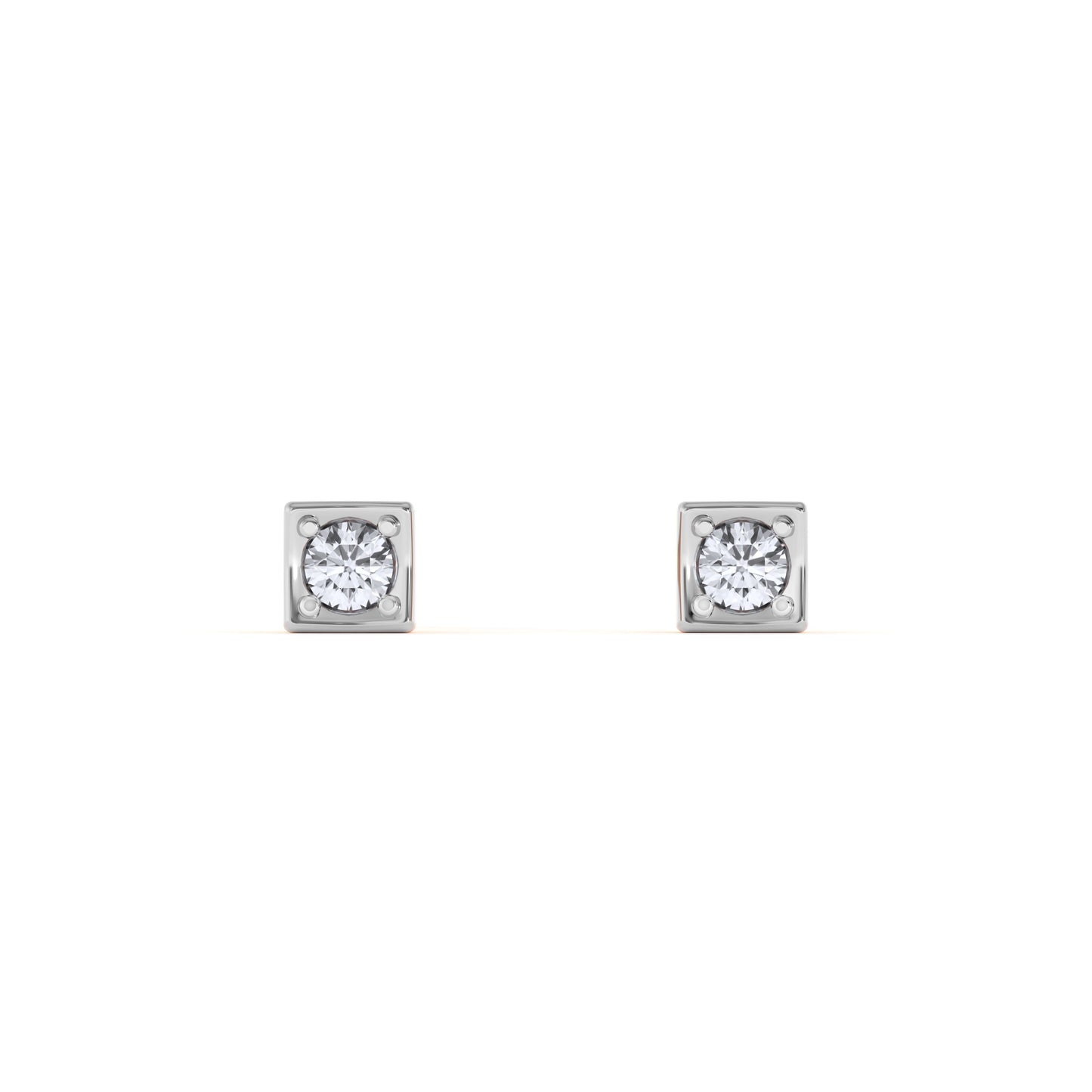 Squared Pin 9KT Gold Laboratory Grown Diamond Studs for Multiple Piercings