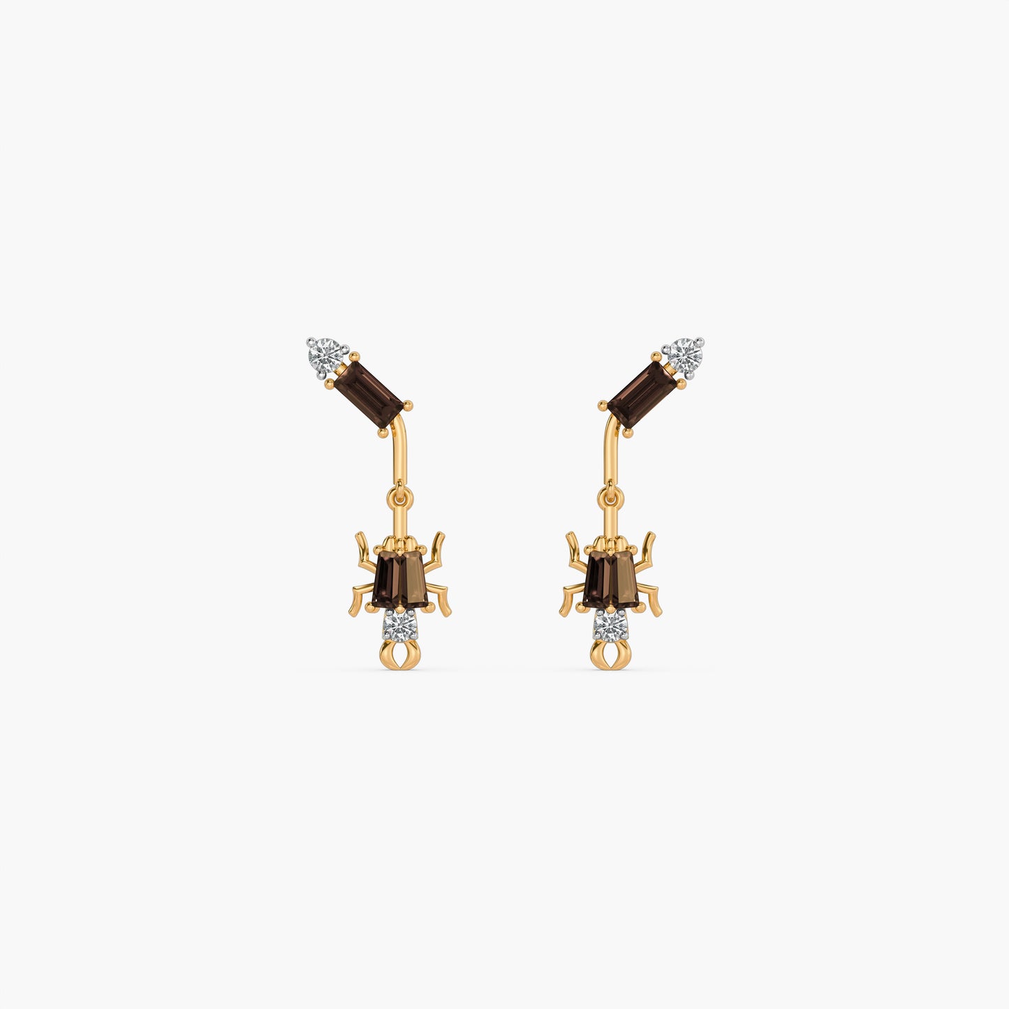 925 Sterling Silver Stag Beetle Antler Earrings