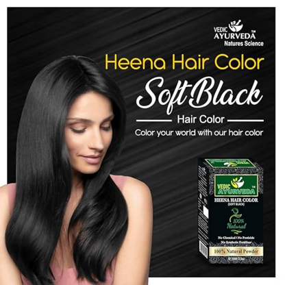 VedicAyurveda Natural Henna hair color Soft Black