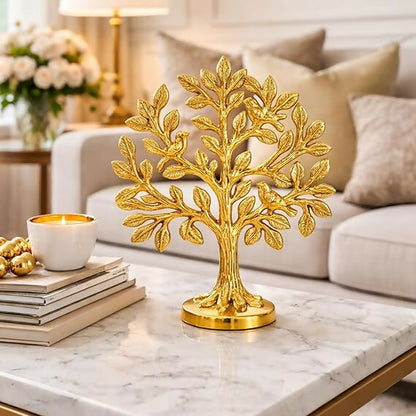 Not Available Pure Brass Kalpvriksh Tree with Birds