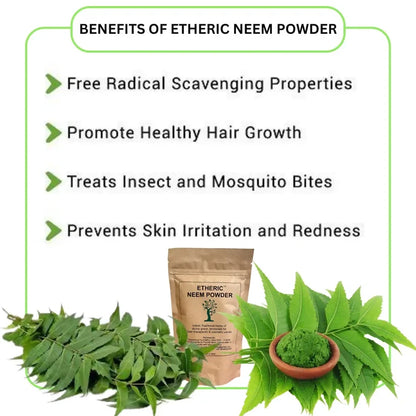 Etheric Neem Powder  Natural Herbal Face Pack & Skin Care Treatment