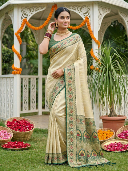 Shree Shyam Fashion Green Soft Silk Saree
