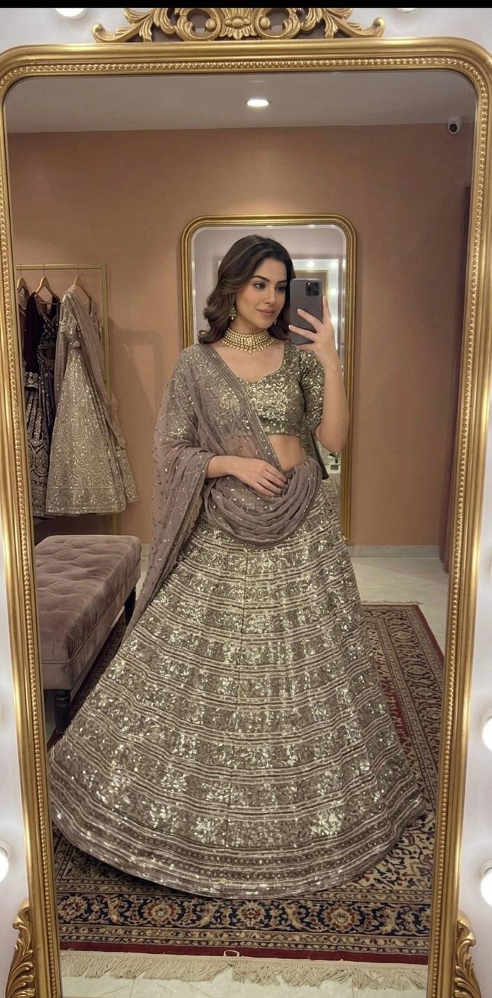Lehenga Mart Gorgeous Lehenga Choli For Wedding-Brown