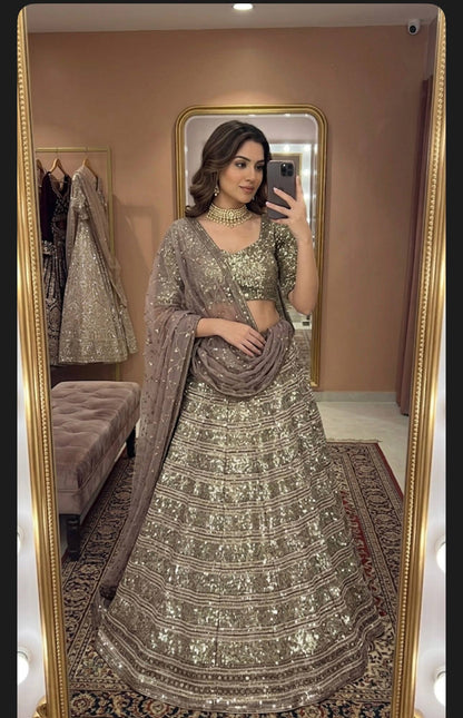 Lehenga Mart Gorgeous Lehenga Choli For Wedding-Brown