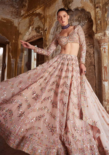 Lehenga Mart Gorgeous Lehenga Choli For Wedding-Peach
