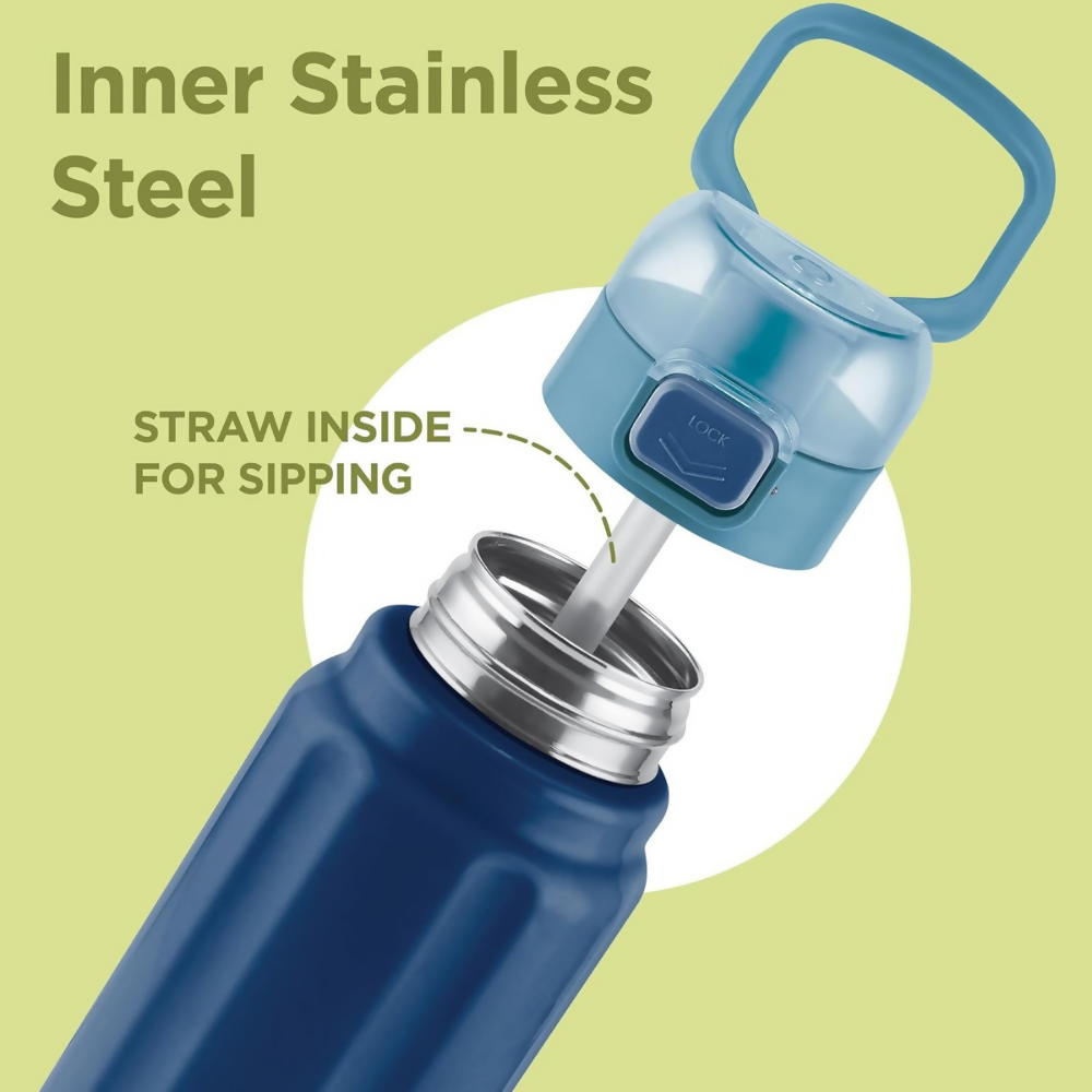 Milton Taurus 900 Steel Thermoware Inner Stainless Steel PU Insulated & Leak Proof Water - Dark Blue