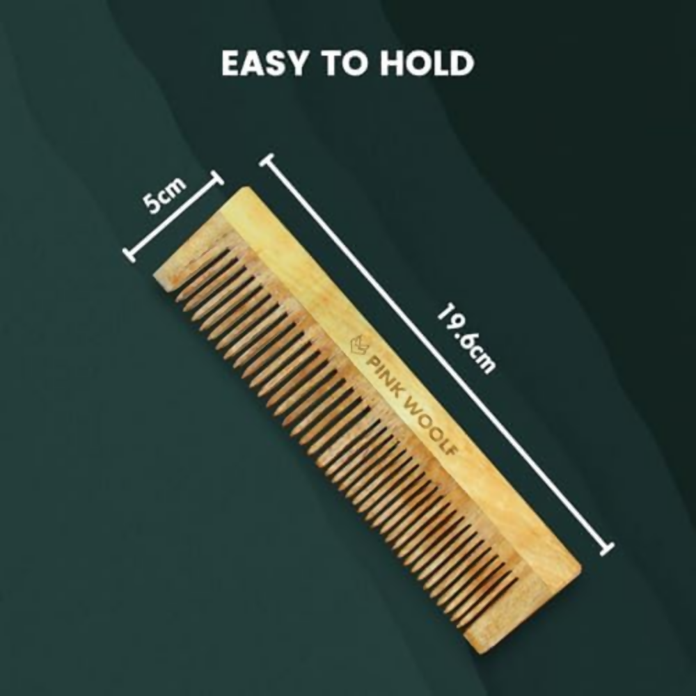 Pink Woolf Neem Wooden Comb for Men