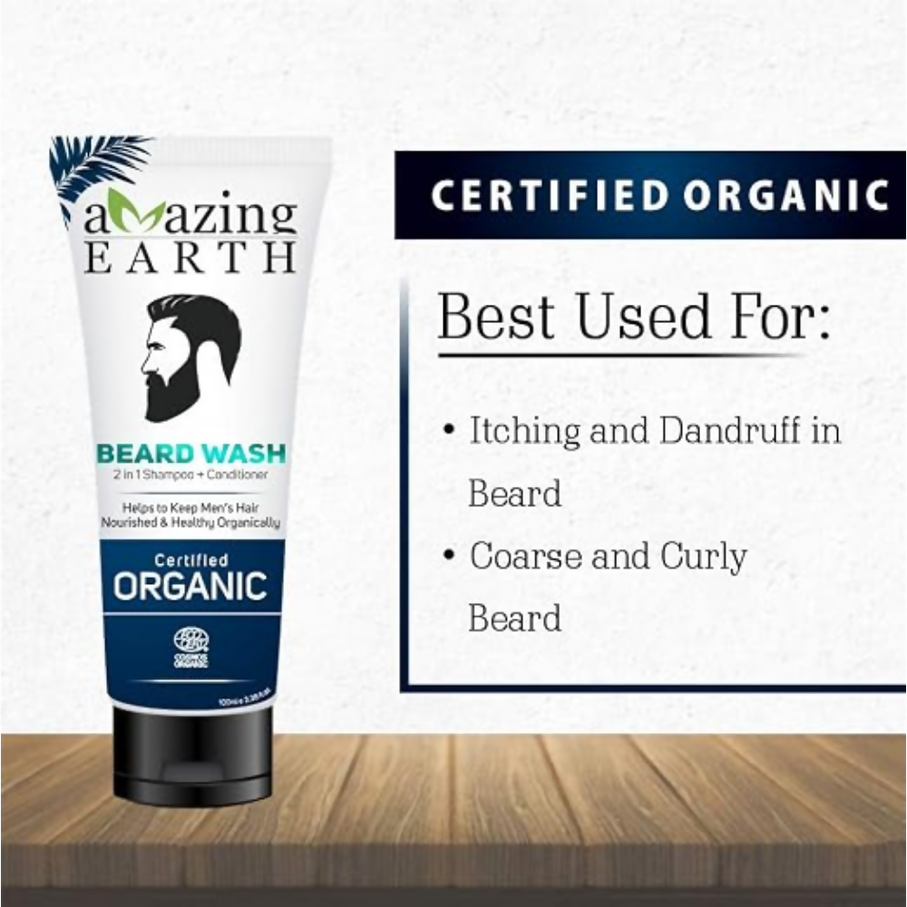 Amazing Earth Certified Organic Beard Oil and Beard Wash