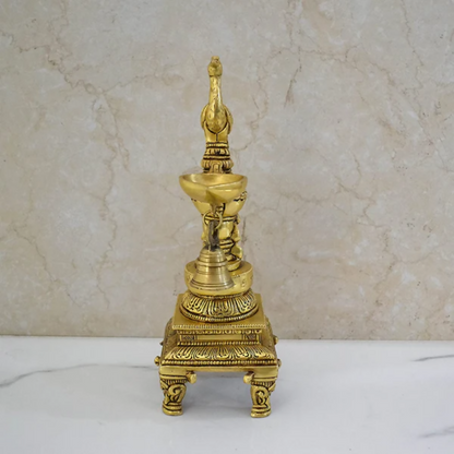 CraftVatika Brass Peacock Decorative Diya For Decoration