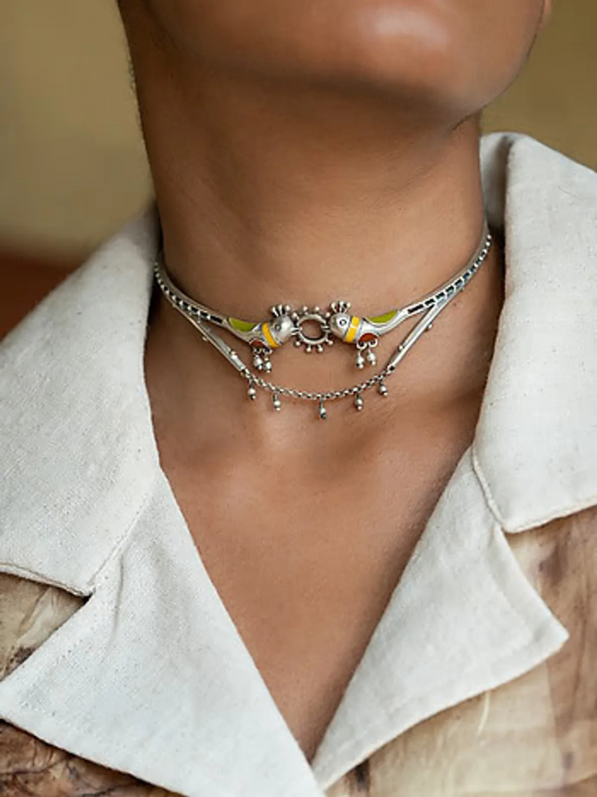 Regal Bird Necklace in German Silver
