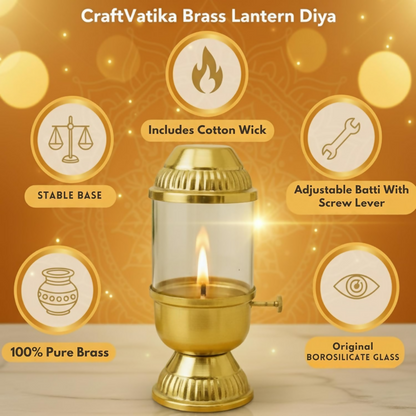 CraftVatika Pure Brass Akhand Diya