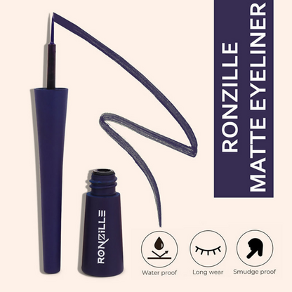 Ronzille Smudgeproof And Waterproof Liquid Matte Eyeliner - Blue