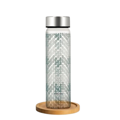 Borosil Artisan Series Wide Mouth Glass Bottle with Metal Lid - Vista