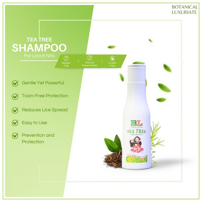 Botanical Luxuriate Tea Tree Natural Anti Lice And Nits Shampoo With Steel Lice And Nit'S Removal Comb