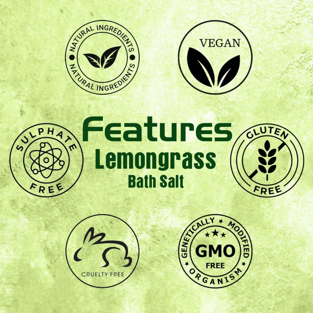 VedicAyurveda Dead Sea Salt and Lemongrass Bath Salt