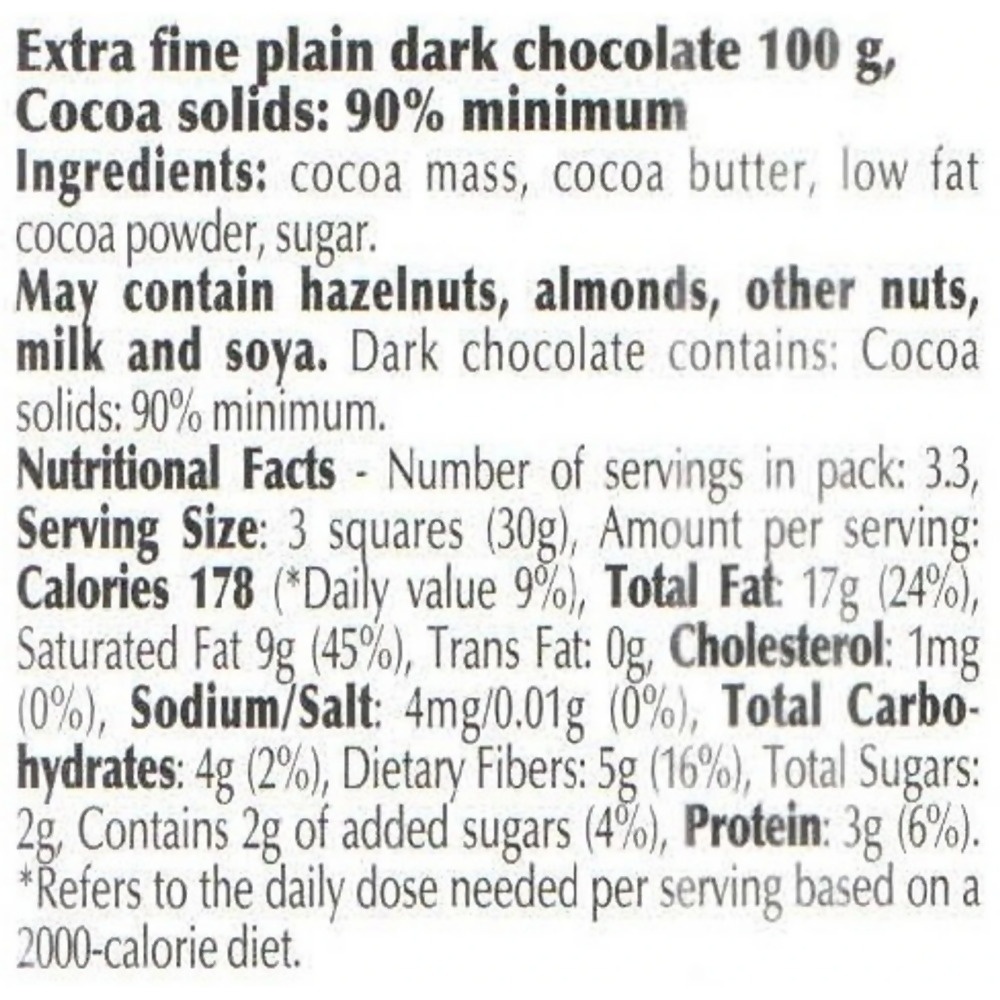 Lindt Excellence 90% Cocoa Dark Supreme Chocolate