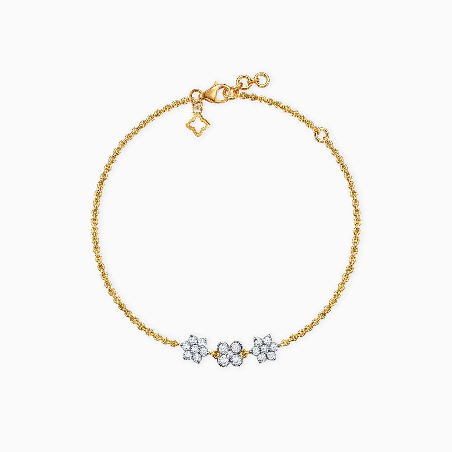 Gold Floret Lab Grown Diamond Bracelet