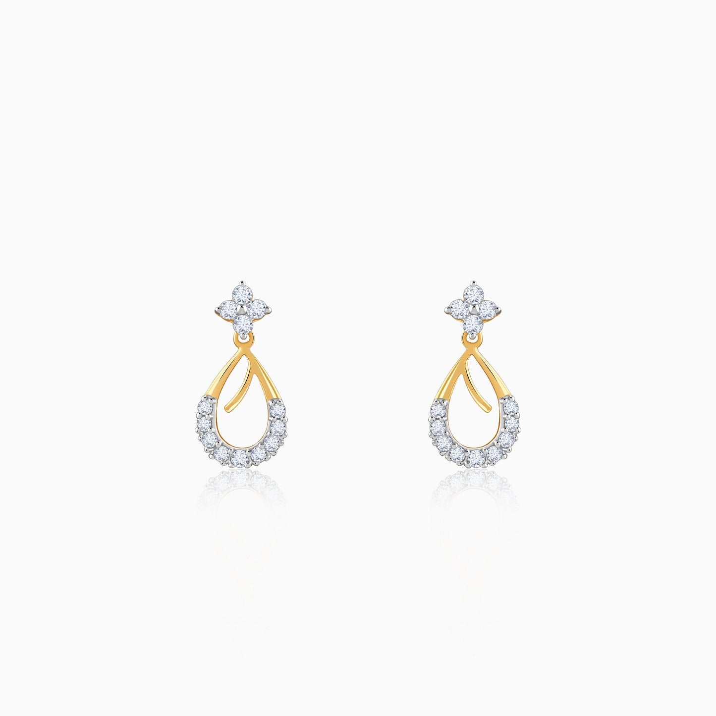 Gold Raindrop Lab Grown Diamond Earrings